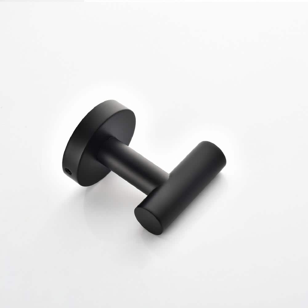 Matte Black Stainless Steel Dual Wall-Mounted Towel Hooks
