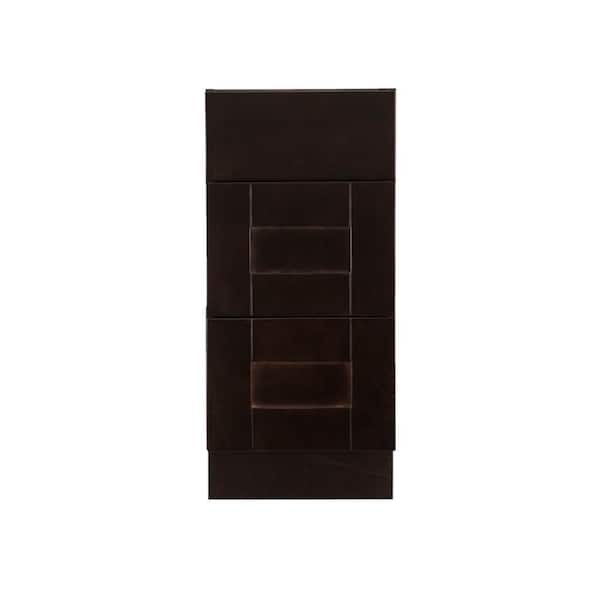 LIFEART CABINETRY Anchester Assembled 15 in. x 34.5 in. x 24 in. Base Cabinet with 3 Drawers in Dark Espresso