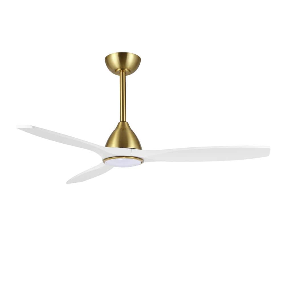 MLiAN 52 in. White and Gold Smart indoor Ceiling Fan with Remote