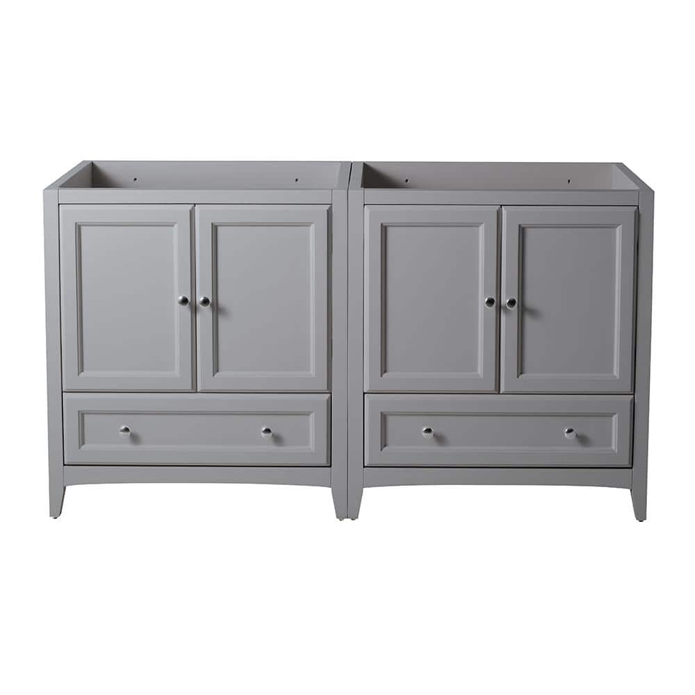 Gray 59" Double Freestanding Engineered Wood Vanity Base