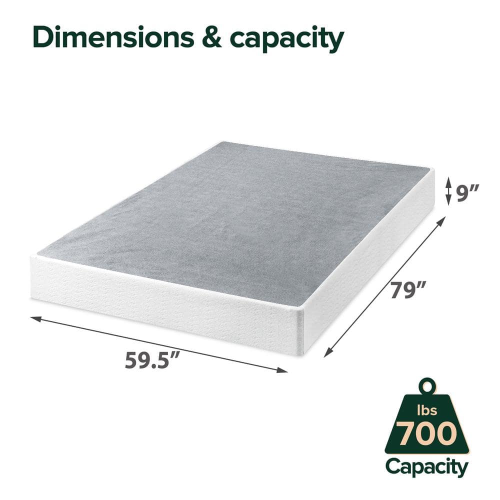 Queen Size White Metal Frame Smart Box Spring