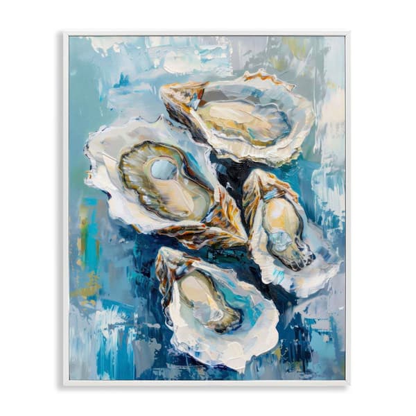 Freshly Shucked Oysters by LSR Design Studio White Framed Food Giclee Art Print 20 in. x 16 in.