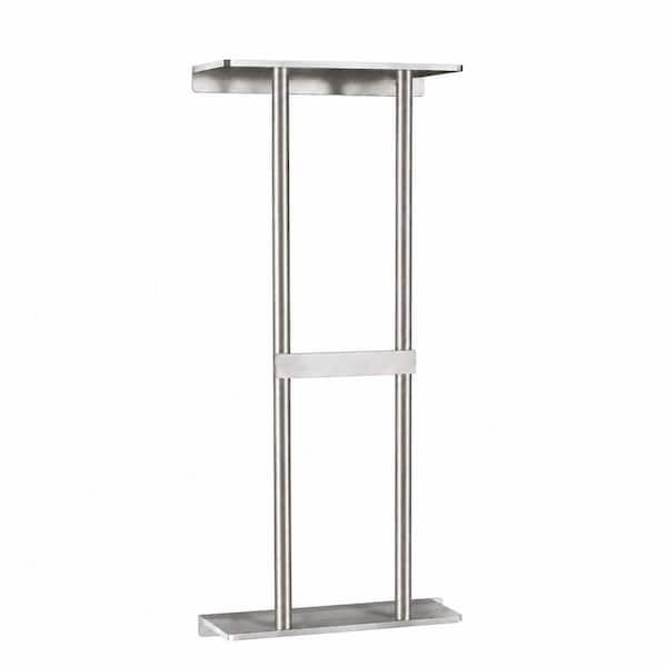 30 in Wall Mounted Bathroom Towel Rack with Metal Shelf, Holds 6 Large Rolled Towels, Brushed Nickel