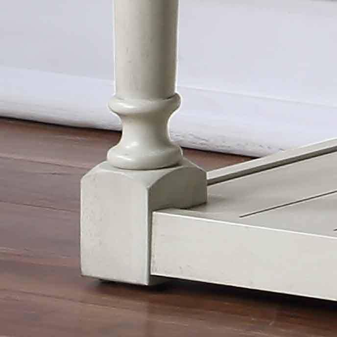 Hemingway Transitional Alabaster White Rectangular Sofa Table with Storage