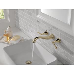 Cassidy 2-Handle Wall Mount Bathroom Faucet Trim Kit in Polished Nickel [Valve Not Included]