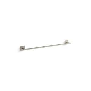 Square 24 in. Wall Mounted Towel Bar in Vibrant Brushed Nickel