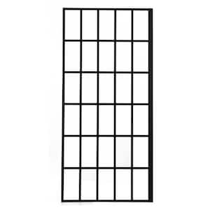 34 in. W x 72 in. H Fixed Single Panel Frameless Shower Door/Enclosure in Matte Black with Open Entry Design