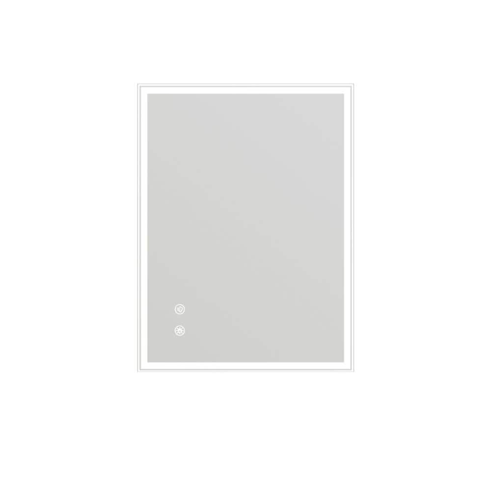 White 32 in. W x 24 in. Modern Rectangle LED Wall Mirror with Adjustable Co