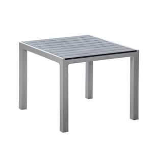 Madeira Gray and Slate Indoor and Outdoor Square Plastic Patio Dining Table