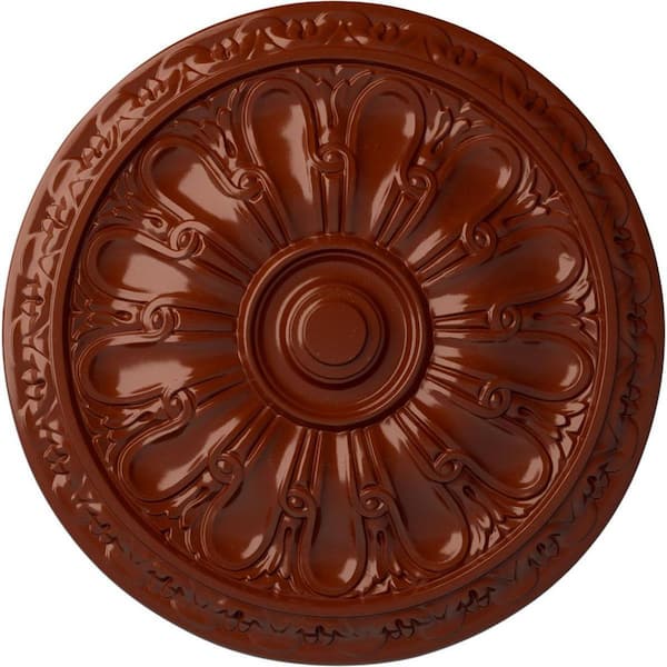 Ekena Millwork 15-3/4 in. x 5/8 in. Kirke Urethane Ceiling Medallion (Fits Canopies upto 3-3/4 in.), Firebrick