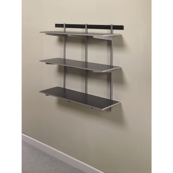 Rubbermaid FastTrack Garage 4-Shelf 16 in. x 48 in. Silver Metallic Wire  Shelves with 47 in. Upright and Extension with Rail Kit 1937547 - The Home  Depot