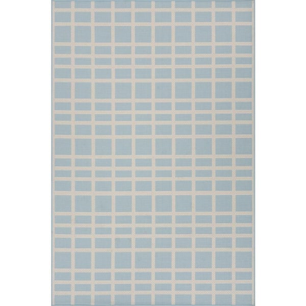 Vanya Modern Teal 6.7 X 9 ft. Outdoor Area Rug