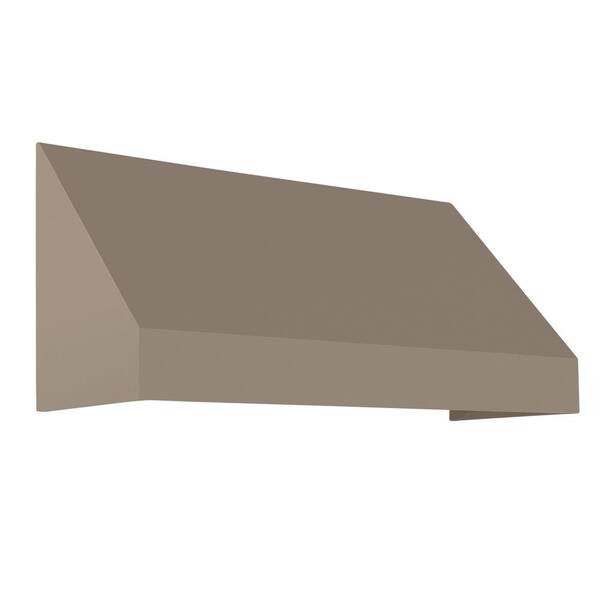 7.38 ft. New Yorker Acrylic Fabric Fixed Awning (88.5 in. W x 24 in. H x 48 in. D) in Taupe