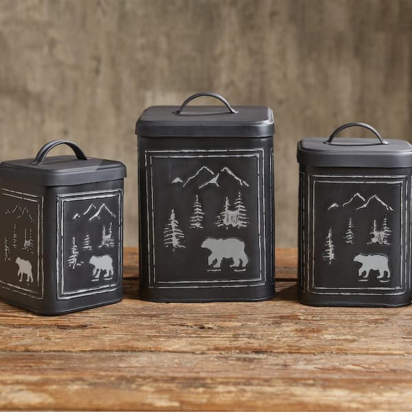Black Bear Metal Canisters Set
