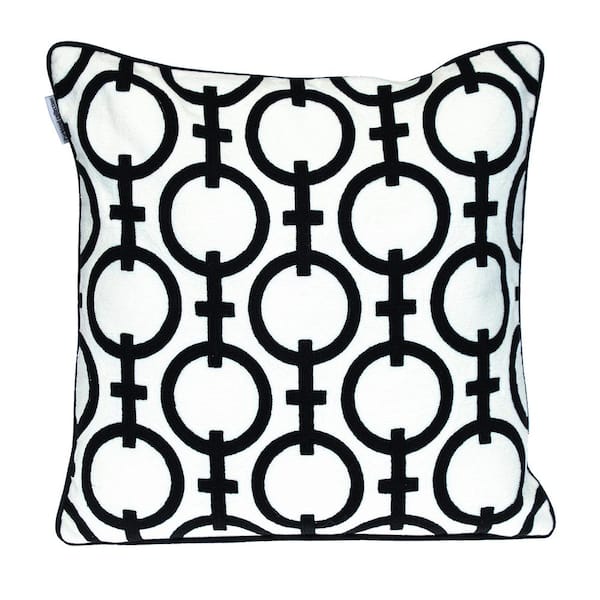 PARKLAND COLLECTION 20 X 20 Transitional Geometric Black 20 in. x 20 in. Pillow