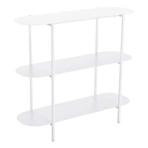 Tre 35.4 in. L White 31.5 in. H Oval Metal Console Table