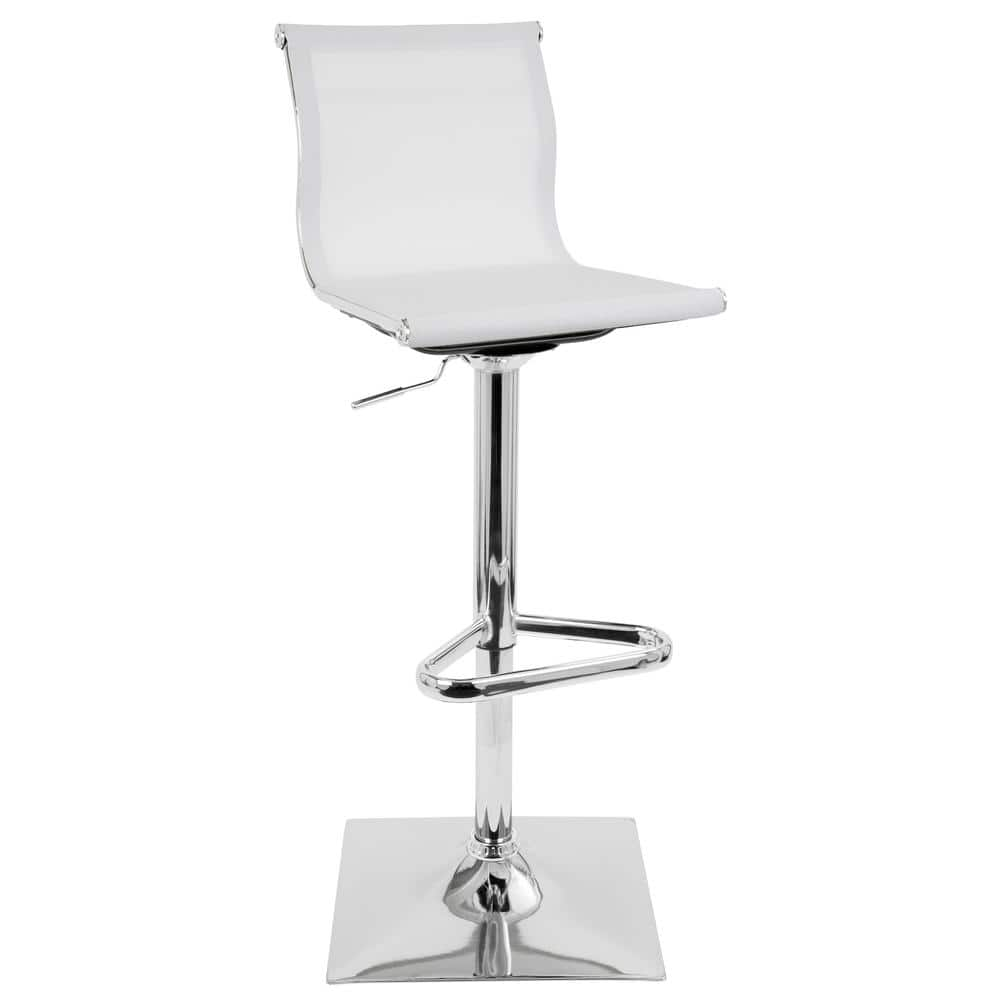 Mirage Contemporary Adjustable Barstool White - LumiSource