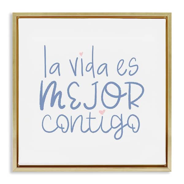 Stupell Industries Life's Better with You by SD Graphics Studio Gold Floater Frame Typography Graphic Art Print 25 in. x 25 in.