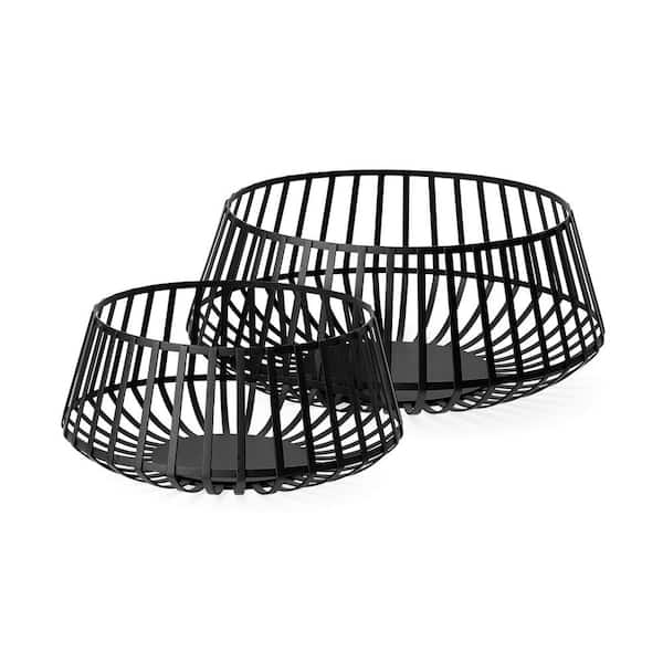 Mercana Emilio (Set of 2) Black Metal Slated Bowls