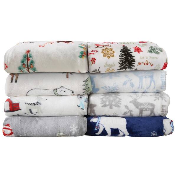 Allure Jacquard Throw Blue Polar Bear : : Home & Kitchen