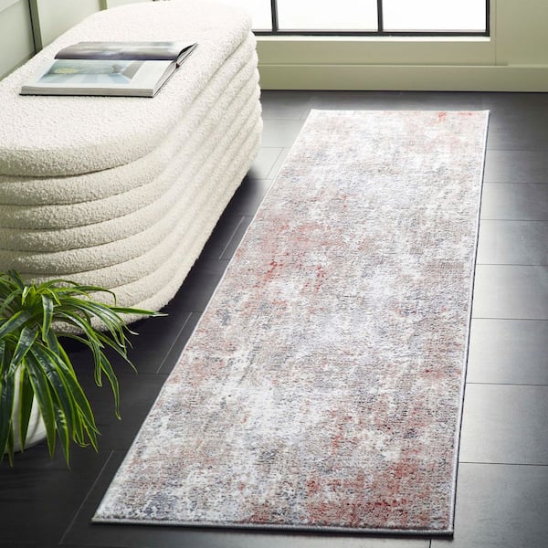 Vogue 2 ft. x 8 ft. Rust/Gray Distressed Runner Rug