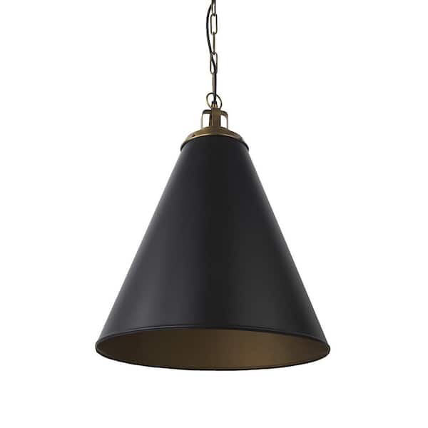 HomeRoots Mariana 1-Light Black Hanging Pendant Light