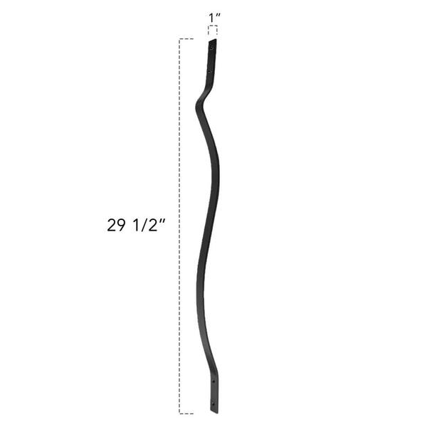 Deckorators 29-1/2 in. x 1 in. Black Aluminum Baroque Baluster (60-Pack)