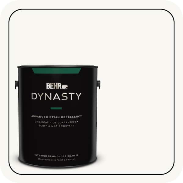 BEHR DYNASTY 1 gal. #PPU18-06 Ultra Pure White Semi-Gloss Enamel Interior Stain-Blocking Paint & Primer