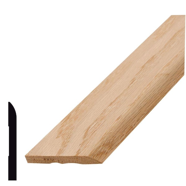 Alexandria Moulding LWM 723 3/8 in. x 3-1/4 in. Oak Wood Baseboard Moulding
