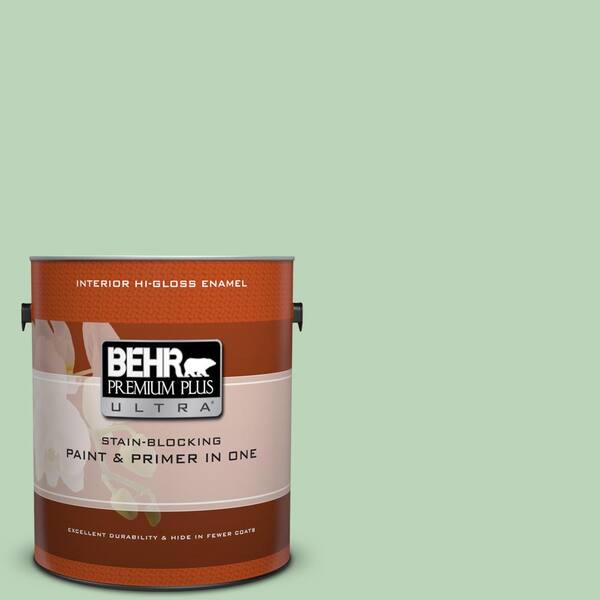 BEHR Premium Plus Ultra 1 gal. #M400-3 Bok Choy Hi-Gloss Enamel Interior Paint and Primer in One