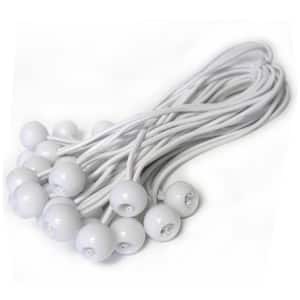 King Canopy 8-Inch Ball Bungee Cord, Cord is 16-inches Stretched and 1-inch Plastic Ball, 25-Piece, White, BALLW-25