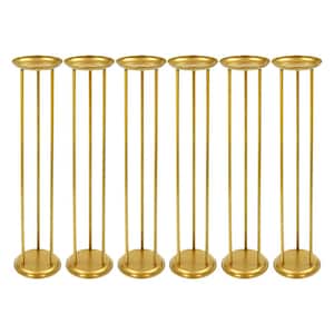 39.4 in. x 7.87 in. x 7.87 in. Outdoor Gold Metal Floor Flower Plant Stands Round Wedding Flower Display Stand (6-Pack)