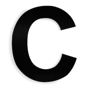 6 in. Black Stainless Steel Floating House Letter C
