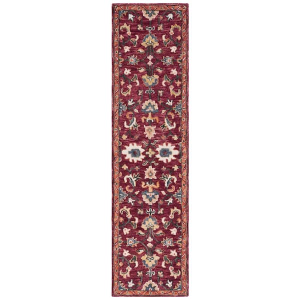 Aspen 2 ft. x 9 ft. Red/Rust Garden Border Runner Rug