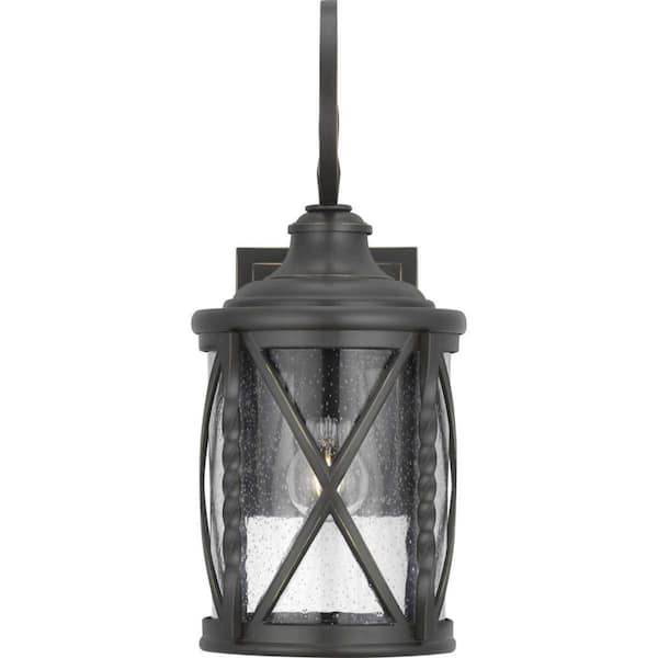 Old Bronze Transitional Seeded Glass Lantern Pendant Light