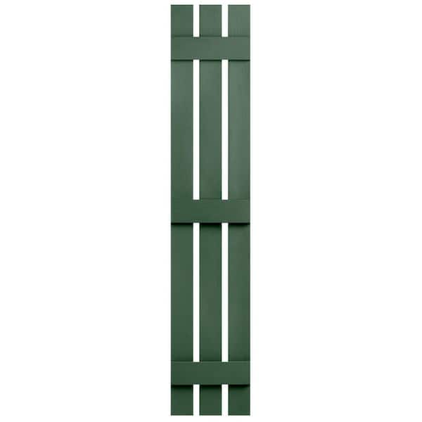 12.38 in. W x 55 in. H Polypropylene Green Board and Batten Spaced Exterior Shutters