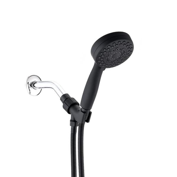 Miscool Paeb 5-Spray Patterns 3.78 in. Wall Mount Handheld Shower Head in Matte Black