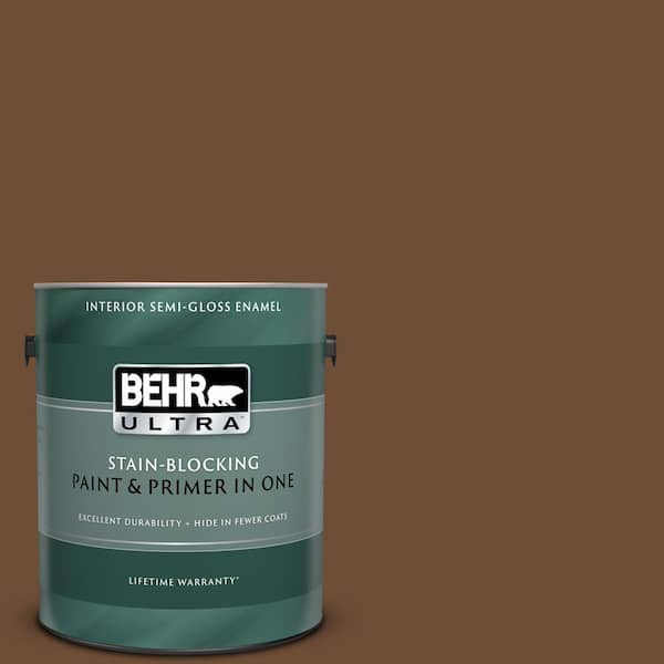 BEHR ULTRA 1 gal. #UL140-23 Ancient Root Semi-Gloss Enamel Interior Paint and Primer in One