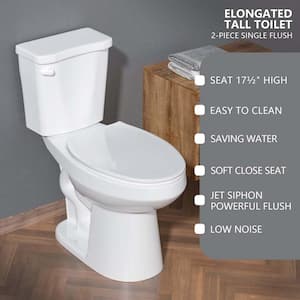 30 in. Elongated Toilet Bowl in White, Single Flush Elongated Toilet for Bathroom