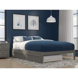 Colorado in Grey Queen Bed with USB Turbo Charger and Twin Extra Long Trundle