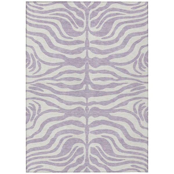 Chantille Machine Washable Indoor/Outdoor Abstract ACN1042 Lavender 5 ft. x 7 ft. 6 in. Area Rug
