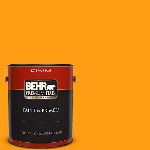 BEHR PREMIUM PLUS 1 gal. #S-G-290 Orange Peel Flat Exterior Paint & Primer