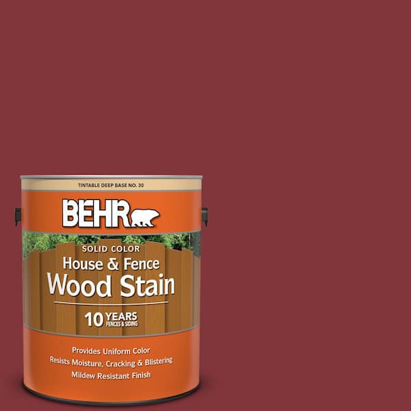 BEHR 1 gal. #S-H-170 Red Brick Solid Color House and Fence Exterior Wood Stain