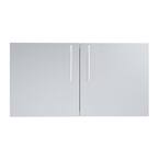 Designer Series Raised Style 42 in. 304 Stainless Steel Double Access Door with Shelves