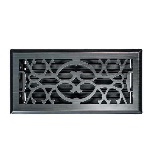 Venti Air 10 in. W x 4 in. H Floor Register in Classic Design and Matte Black for Duct Opening of 10 in. W x 4 in. H