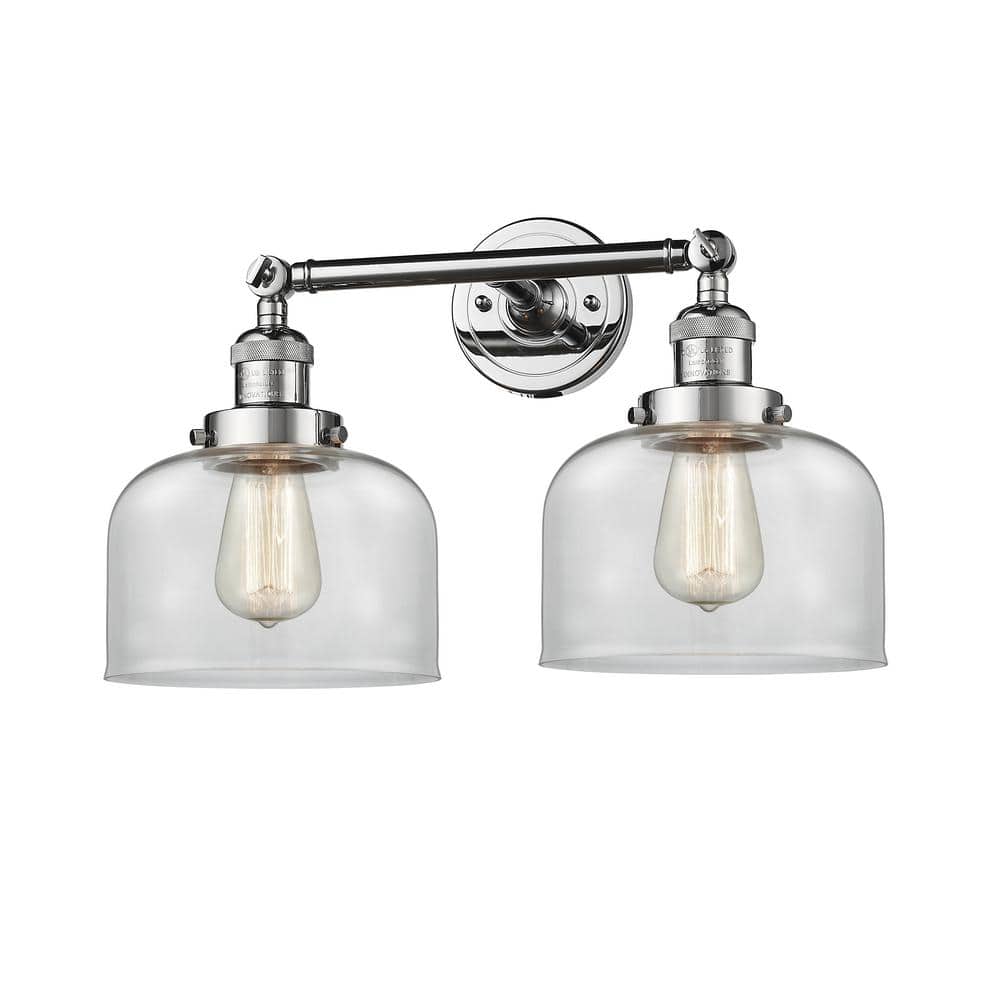 Bell 19 in. 2 Light Clear, Polished Chrome Vanity Light with Clear Glass Shade price history on PriceWatchPro