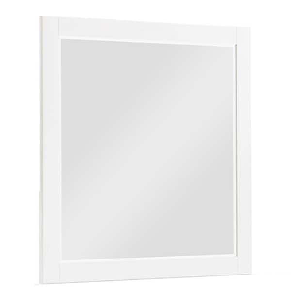 Best Master Furniture Bellanova 36 in. W x 36 in. H Wood White Wall Mirror