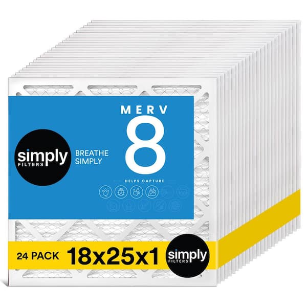 18 in. x 25 in. x 1 in. MERV 8 FPR 5 Pleated Furnace Air Filter (24-Pack)
