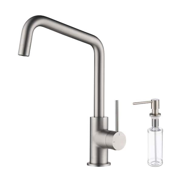 13.25 in. H 1.8 GPM Pull Down Sprayer Kitchen Faucet with 360° Spout Swivel, Soap Dispenser in Brushed Nickel