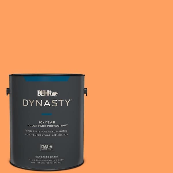 BEHR DYNASTY 1 gal. #250B-5 Orange Spice Satin Enamel Exterior Stain-Blocking Paint & Primer